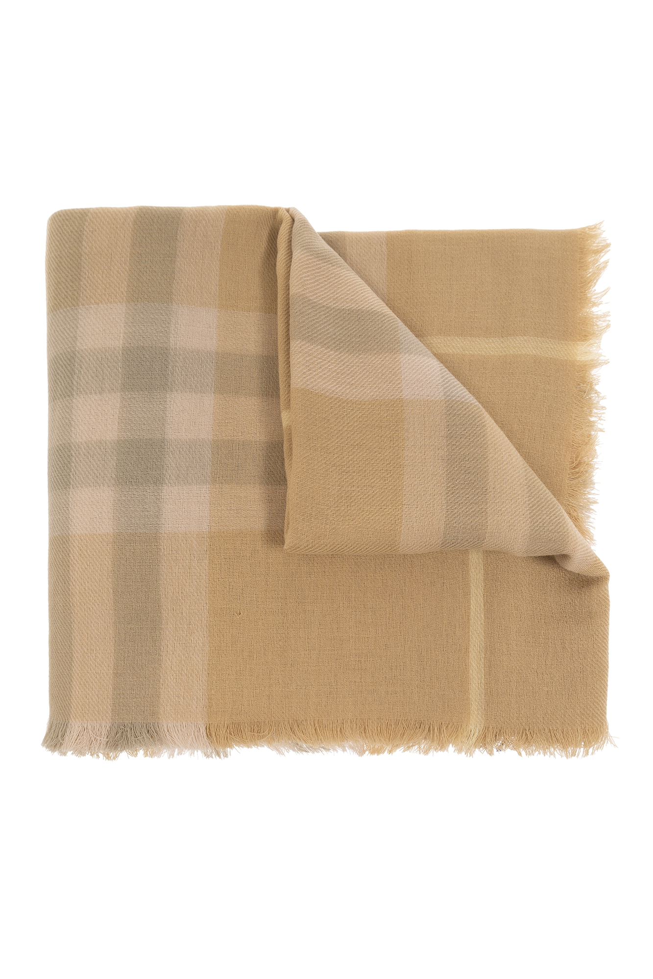 Burberry beige plaid wool scarf on sale